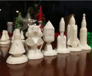 Space Race Chess Set 3D Models