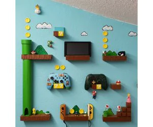 Super Mario World Nintendo Switch Controller Pro Joy Con Wall Holder 3D Models