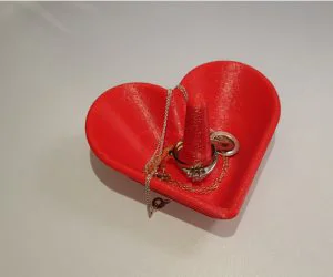 Heart Shaped Jewelry Bowl Ring Holder 3D Models