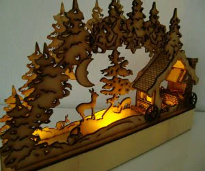 Lasercut Candle Arch Schwibbogen Schmiede 3D Models