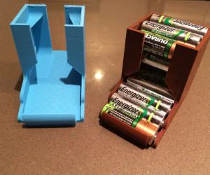 Compact Tabletop Battery Holder 3D Models