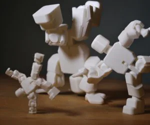 Action Figure Open Source Snaps Together Prints Without Support 3D Models