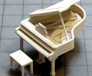 Grand Piano And Stool 3D Models