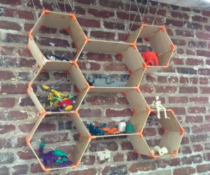 Customizable Hexagonal Shelves 3D Models