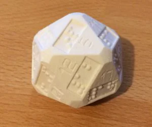 D20 20 Sided Dice With Additional Braille Numbers 3D Models