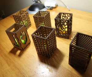 Laser Cut Candle Holders 3D Models