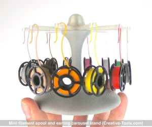 Mini Filament Spool And Earring Carousel Stand 3D Models