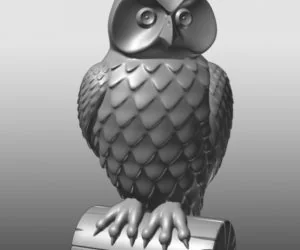 Owl Statue Facing Left 3D Models