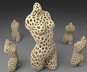 Pink Panther Woman Voronoi Style 3D Models