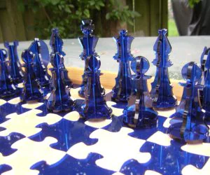 Chess Set Derivative With Jigsaw Chessboard 3D Models