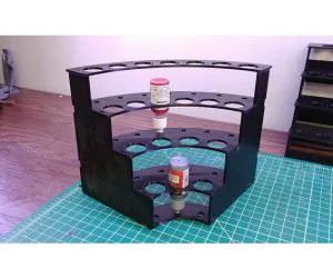Modular Hobby Paint Rack Inside Corner 3D Models
