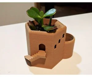Tower Hex Planter Pot 3D Models