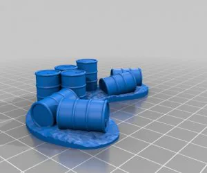 Oil Drum Barricades For 28Mm Gaming 3D Models