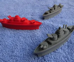 Battleships With Rotating Gun Turrets No Support Required 3D Models