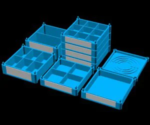 Stackable Bins Organizer Micro 3D Models