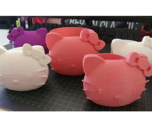 Hello Kitty Planter Now Small And Medium Size 3D Models