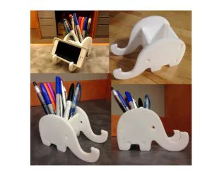 Elephant Phone Pen Holder 3D Models
