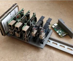 Din Mounts Pi Arduino And Disks 3D Models