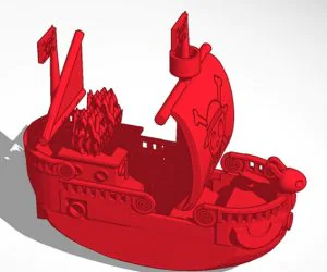 One Piece Anime Pirate Ship 3D Models