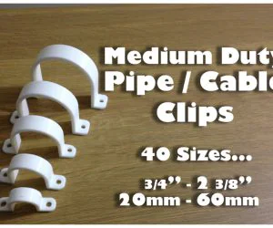 Pipe Clip Cable Clip 20Mm To 60Mm All Sizes 3D Models