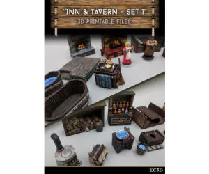 Inn Tavern Items Set 1 28Mm Gaming Sample Items 3D Models