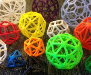Catalan Wireframe Polyhedra 3D Models