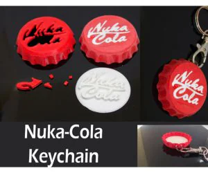 Fallout Nuka Cola Keychain Two Parts 3D Models