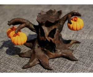 Halloween Tree With Pumpkins 3D Models