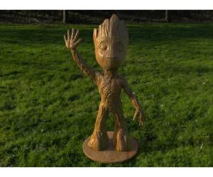 Baby Groot Standing Waving W Stand 3D Models