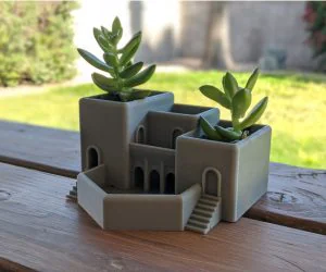 Roman Terrace Garden Succulent Planter 3D Models