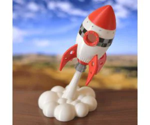 Cartoon Rocket No Painting Required 3D Models