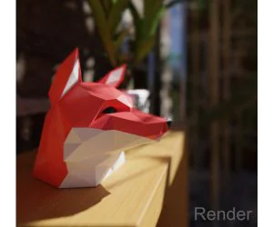 Fox Head For Single Color Printers 3D Models