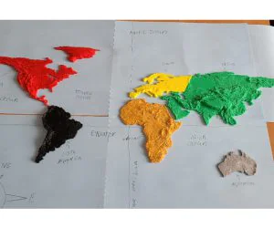 Topographic Continents 3D Models