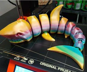 Curled Articulated Shark 3D Models
