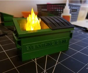 Dumpster Fire Everything Is Fine 3D Models