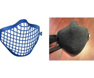 3D Printed Mask Shell With Holes For Stitching Cloth To 3D Models
