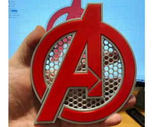Avengers Logo With Hexagon Grid 3D Models