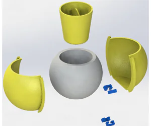 Spherical Concrete Pot Mold 8X6Cm 3D Models