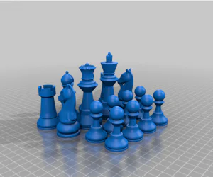 Chess Set Print Friendly 3D Models