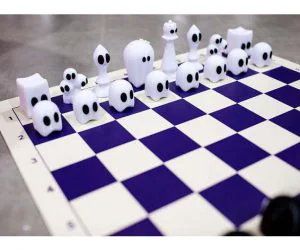 Cute Ghost Chess Set 3D Models