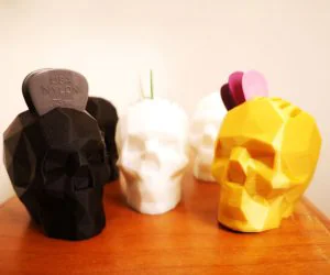 Guitar Pick Holder Low Poly Skull Remix 3D Models