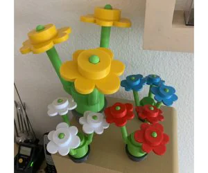 Large Brick Flower 3D Models