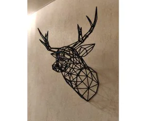 Wireframe Deer Head 3D Models