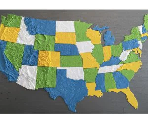 Usa Lower 48 Topographic Relief Puzzle 3D Models