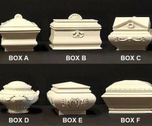 Six Decorative Boxes 3D Models