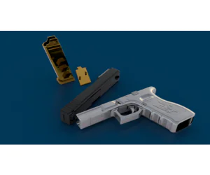 Glock 17 11 Model With Functioning Slide And Magazine. 3D Models