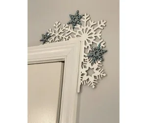 Christmas Decoration Door Corner Snowflakes 3D Models
