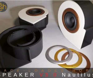 Back Horn Speaker V3.0 Nautilus Bluetooth Active Passive 3D Models