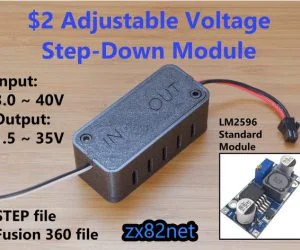 Adjustable Voltage Step Down Box Output 1.535V Lm2596 3D Models