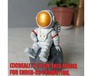 Astronaut Sitting On The Moon Printable Model 3D Models